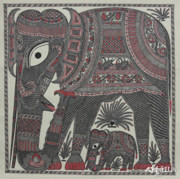 Chandra Bhushan Kumar, Elephant, 2018, Ink on paper, 38 x 38cm.jpg